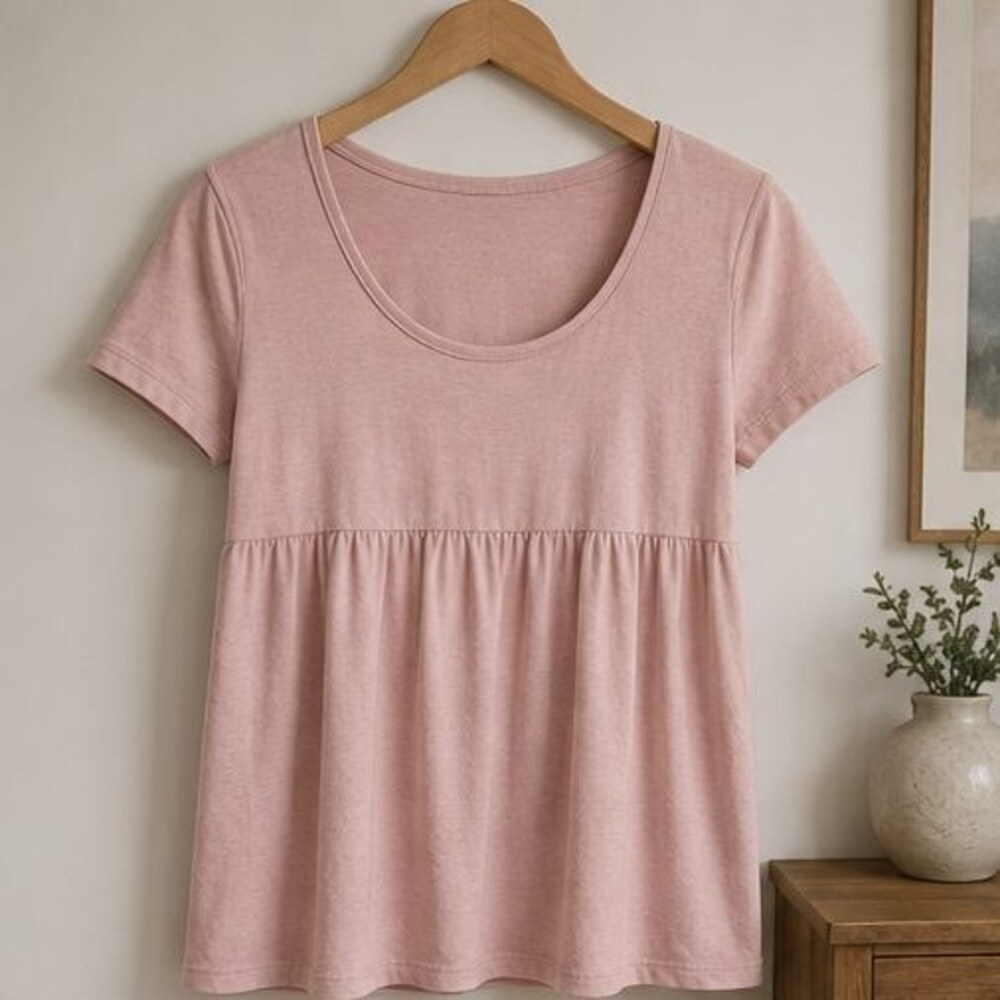 Blush Scoop Neck Babydoll Top